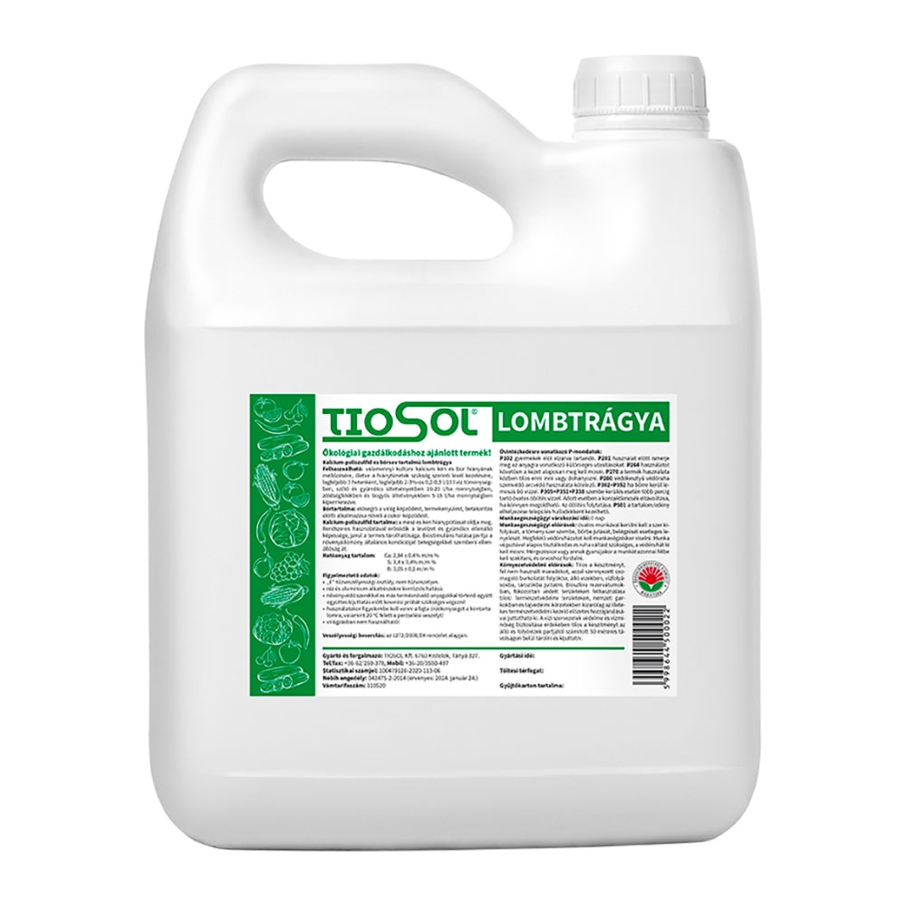 Tiosol® bór- és kalcium-poliszulfid tartalmú lombtrágya